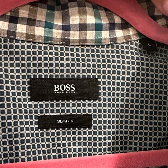 Hugo Boss Men's Checkered Button Down Shirt - Multicolor - Picture 3 of 4